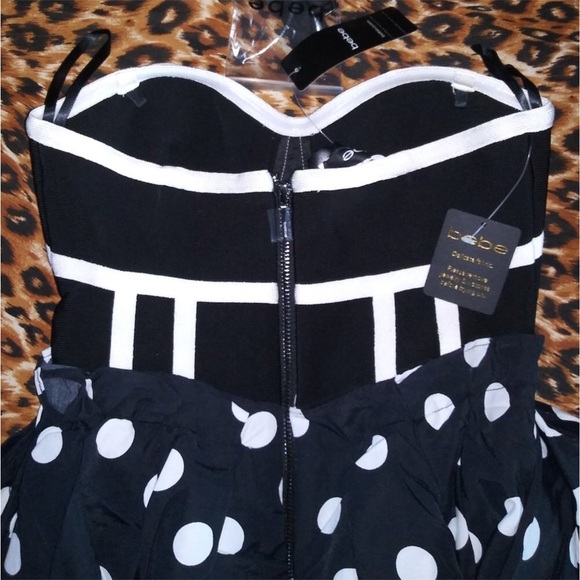 BEBE 2 369$ Polka Dot Bustier Whiney Gown - Picture 7 of 10